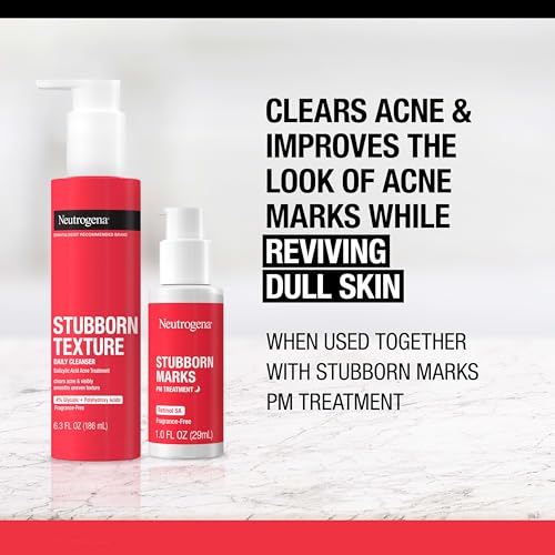 Buy now Neutrogena Stubborn Texture Daily Acne Facial Cleanser, Salicylic Acid Face Wash + Glycolic & Polyhydroxy Acids, Fragrance-Free, 6.3 fl. oz at indiglob india