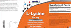 Buy now Now L-Lysine 500 mg, 360 Vegetarian Capsules at indiglob india