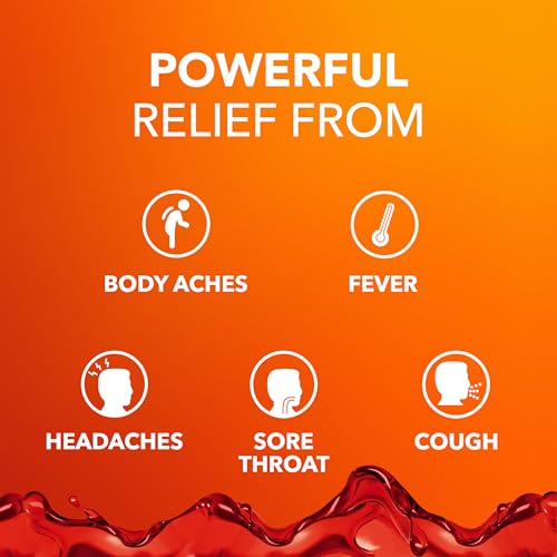 Buy now Vicks DayQuil Intense Flu Liquid, Over-The-Counter Medicine, Multi-Symptom, Powerful Daytime Relief for Body Aches, Fever, Headache, Sore Throat, and Cough, 6 Hour Relief, Cherry Flavor, 12 FL OZ at indiglob india