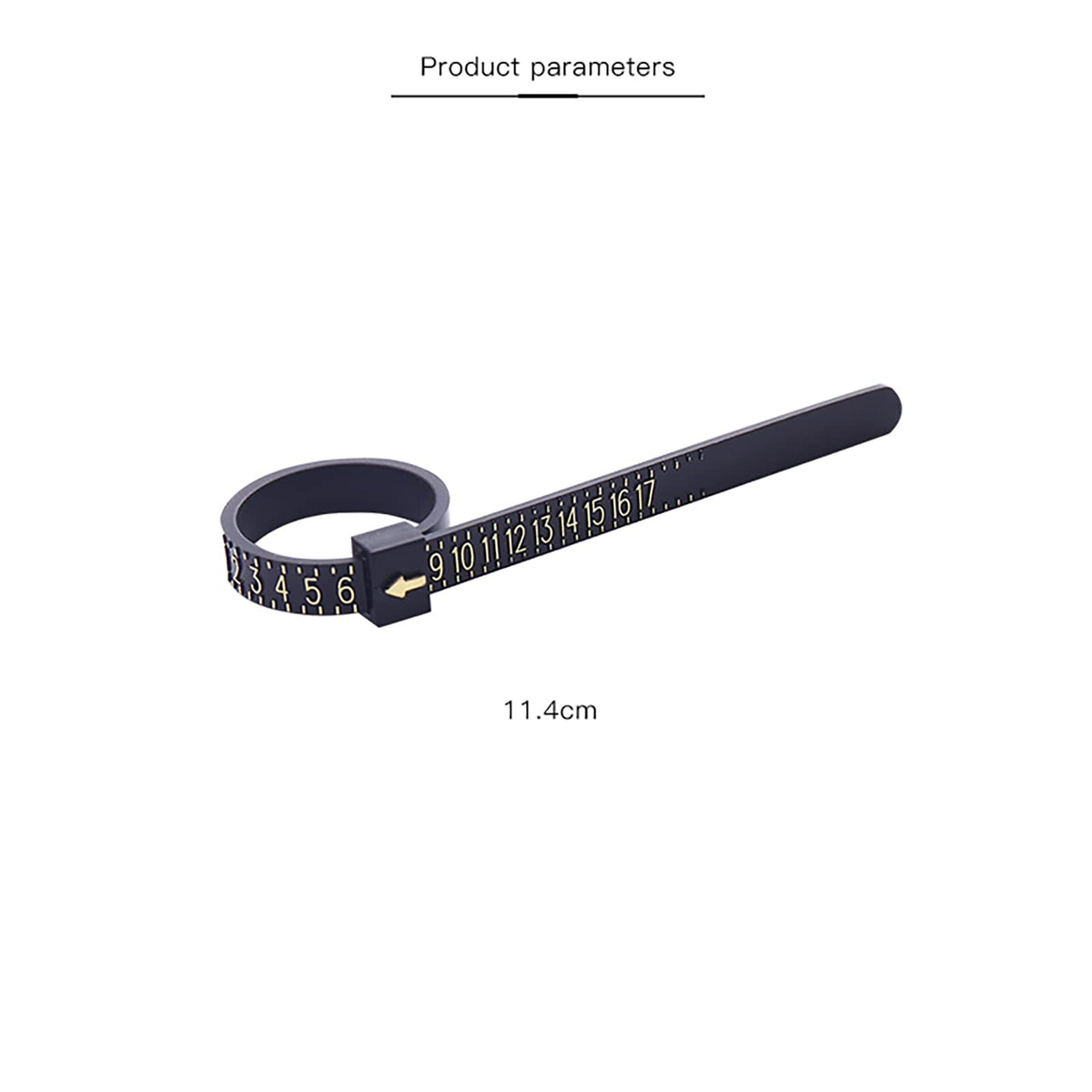 US Ring Sizer Gauge, Plastic Finger Measure Tool, Reusable, Black