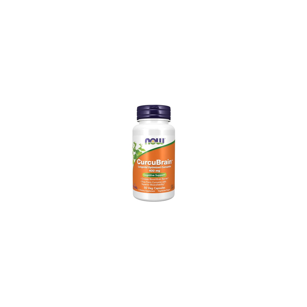 Buy now NOW Supplements, CurcuBrainÆ’?â€º 400 mg with Longvida?? Optimized Curcumin, 50 Veg Capsules at indiglob india