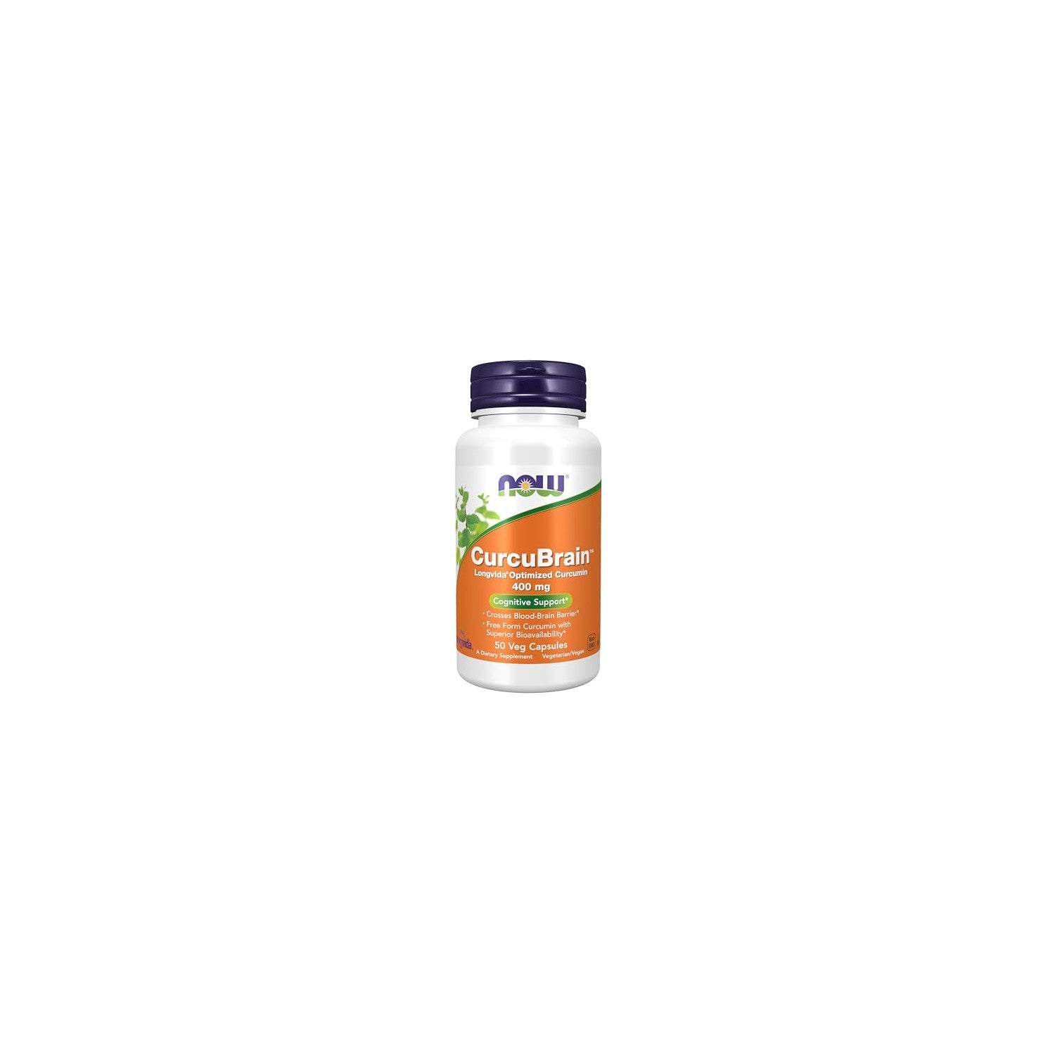 Buy now NOW Supplements, CurcuBrainÆ’?â€º 400 mg with Longvida?? Optimized Curcumin, 50 Veg Capsules at indiglob india