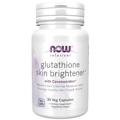 Buy now NOW Foods Solutions, Glutathione Skin Brightener with CeramosidesÂ®, Moisturizing and Illuminating, 30 Veg Capsules at indiglob india