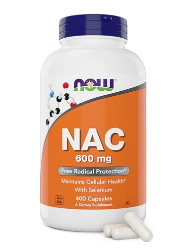 Buy now Now NAC 600 mg, 400 Capsules, N-Acetyl Cysteine with Selenium at indiglob india