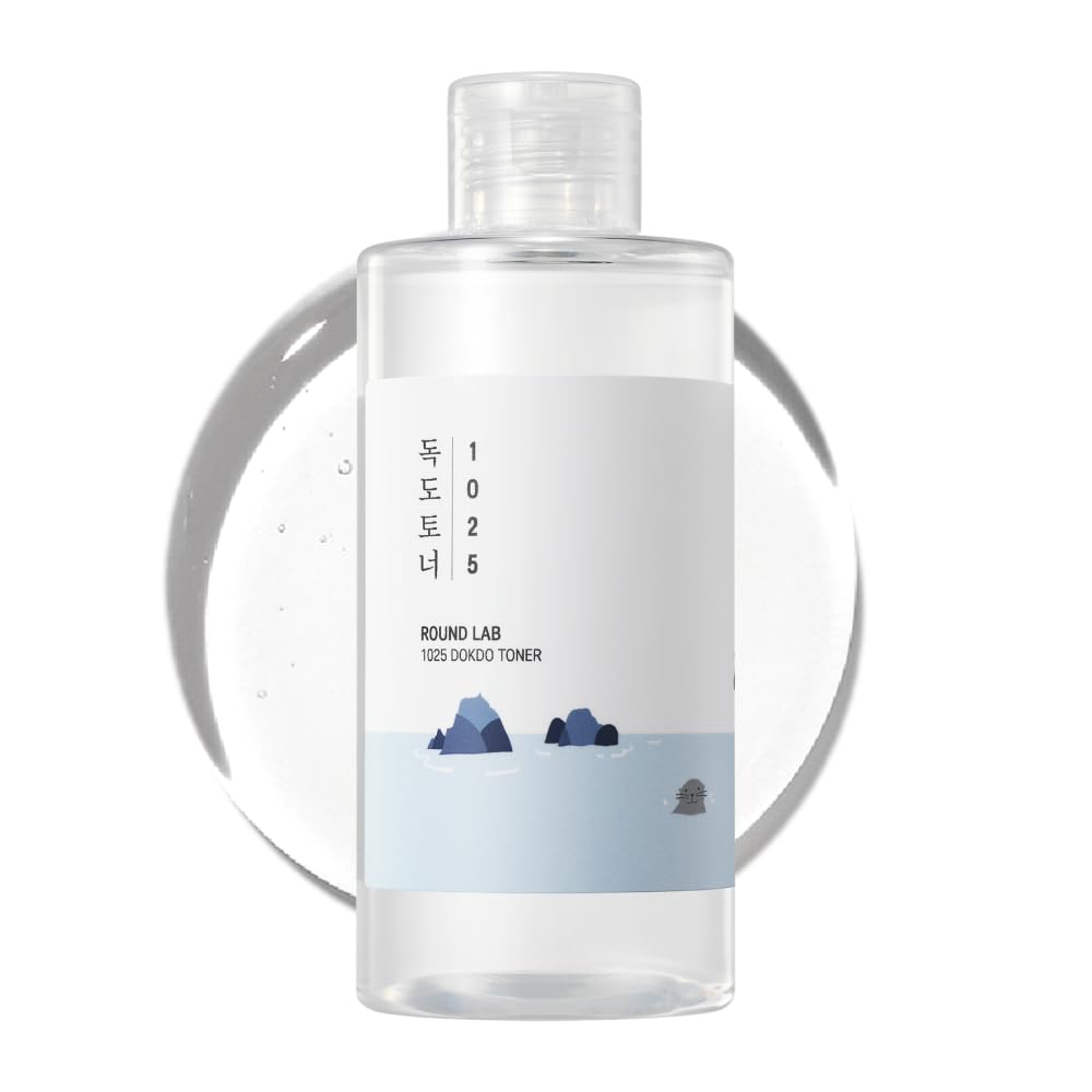 ROUND LAB 1025 Dokdo Toner 16.91 Fl Oz | Oil Control and Reduces Excess Sebum, Gentle Exfoliating Facial Toner, Deep Sea Water for Moisturization, Korean Skin Care