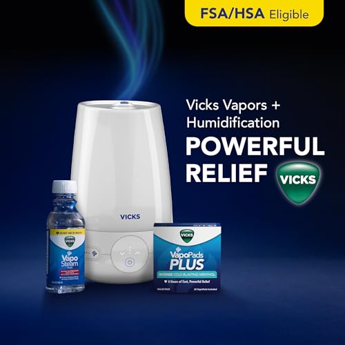 Buy now Vicks VapoPads Plus with Intense Cold Blasting Menthol - Vapor Pads Refill for Vicks Humidifiers and Steam Inhalers, Scent Pads for Congestion Relief, 20-Pack, Box Color May Vary at indiglob india