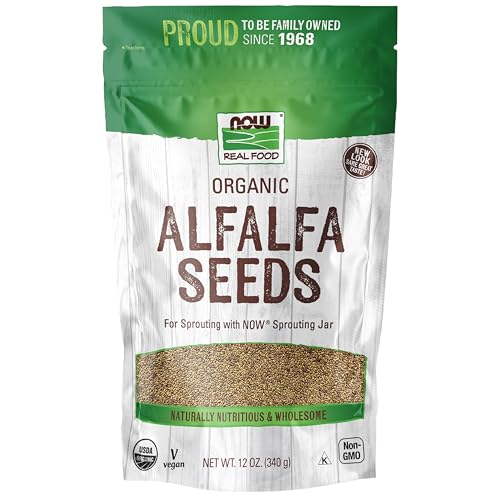 Buy now NOW Foods, Organic Alfalfa Seeds For Sprouting, Grown in the USA, Certified Non-GMO, 12-Ounce (Packaging May Vary) at indiglob india