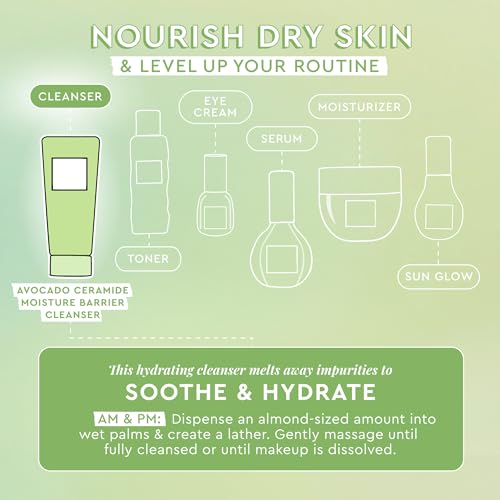 Buy now Glow Recipe Avocado Ceramide Facial Cleanser for Dry Skin - Hydrating Gel to Foaming Face Wash for Women & Men - Gentle Moisture Barrier Repair with Hyaluronic Acid & Colloidal Oatmeal, 150ml at indiglob india
