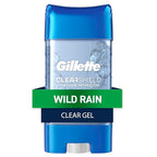 Buy now Gillette Antiperspirant and Deodorant for Men, 72hr Sweat & Odor Protection, Long Lasting Freshness, Anti-White Mark Technology, Clear Gel, Wild Rain Scent, 3.8 oz at indiglob india