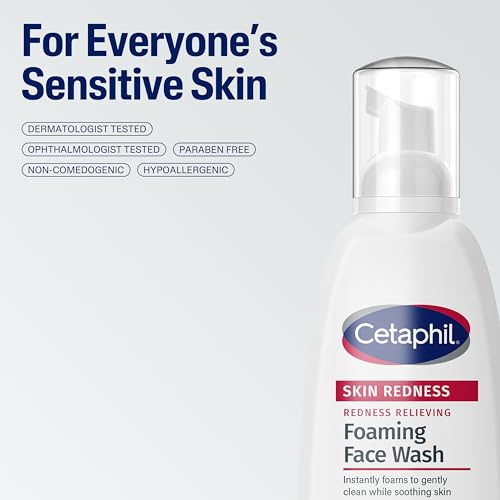 Buy now Cetaphil Redness Relieving Foaming Face Wash For Sensitive Skin, 8 Fl Oz, Gently Cleanses & Calms Sensitive Skin Without Over Drying, (Packaging May Vary) at indiglob india