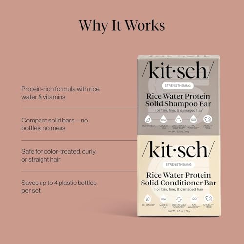 Buy now Kitsch Rice Water Shampoo & Conditioner Set â€“ Solid Shampoo & Conditioner Bar with Protein for Hair Growth, Strengthening Hair & Damage Repair â€“ Paraben, Sulfate & Silicone Free â€“ 2 Pack at indiglob india