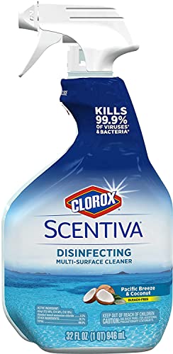 Buy now Clorox Scentiva Disinfecting Multi-Surface Cleaner Spray & Disinfecting Wipes, Pacific Breeze & Coconut Scent - Bundle of 2 Items at indiglob india