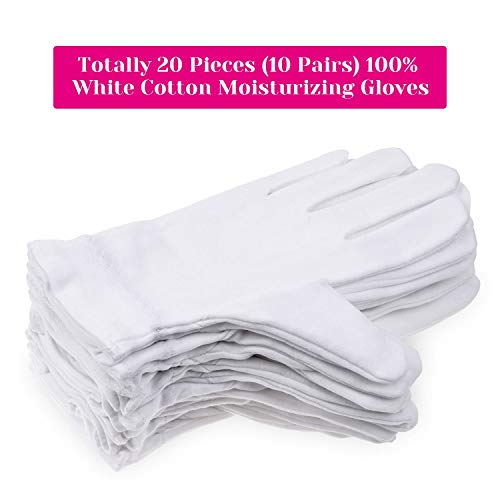 Buy now 100 Percent Cotton Gloves for Dry Hands Eczema, Selizo 10 Pairs White Cotton Gloves for Women Dry Hands Moisturizing Cosmetic Sensitive Irritated Skin Spa at indiglob india