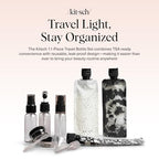 Buy now Kitsch 11 PCS Travel Bottles for Toiletries â€“ Travel Essentials Kit for Shampoo, Conditioner, Lotion & More - TSA Approved Travel Bottles, Leak-Proof Refillable Travel Size Containers - Black & Ivory at indiglob india