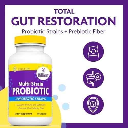 Buy now InnovixLabs Multi Strain Probiotics for Women & Men - Probiotic Supplement - 50 Billion CFU - Gut Health, Immune Support, Digestion, Lactobacillus Acidophilus, Prebiotics and Probiotics, 60 Capsules at indiglob india