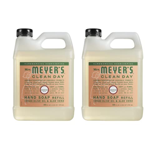 Buy now MRS. MEYER'S CLEAN DAY Hand Soap Refill, Made with Essential Oils, Geranium, 33 Fl. Oz (Pack Of 2) at indiglob india
