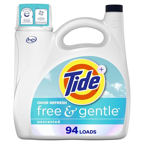 Buy now Tide Free and Gentle Odor Refresh Laundry Detergent Liquid, 94 Count, 132 fl oz, Hypoallergenic Laundry Detergent at indiglob india