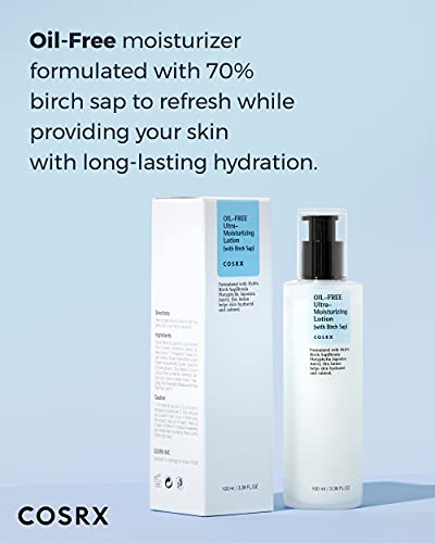 Buy now COSRX Oil Free Lotion with Birch Sap, Daily Acne Facial Moisturizer, Hydrating Moisturizer for All Skin Types, Korean Skin Care, 3.38 fl.oz / 100ml at indiglob india