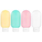 TSA Approved Travel Bottles Set for Toiletries Travel Size Containers Kit 4 Pack Portable Leak Proof Refillable Squeeze Cosmetic Airplane Essential Shampoo Hair Conditioner Body Lotion Bath Shower Gel