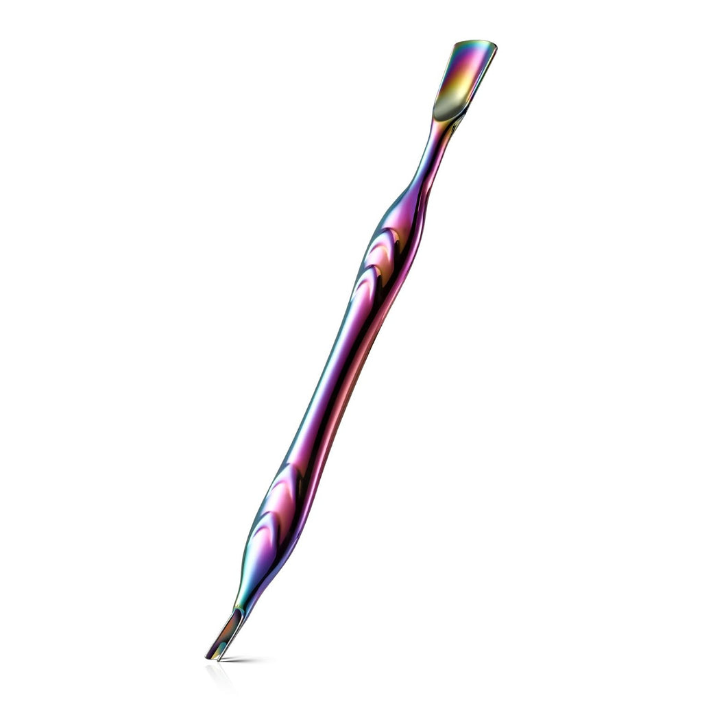 FERYES Professional Cuticle Pushers - Dual-Ended Stainless Steel Manicure and Pedicure Tools, Ergonomic Design Cuticle Stick and Undernail Clean Tool