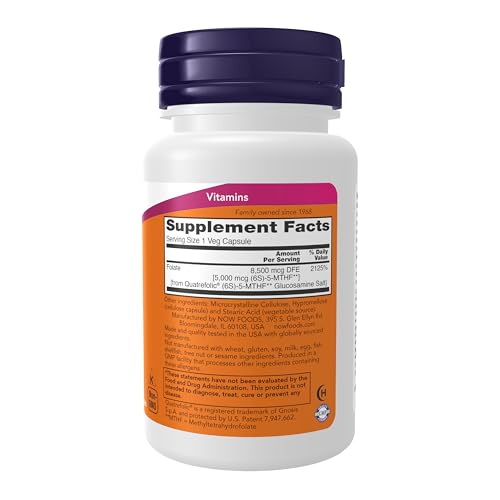 Buy now NOW Foods Supplements, Methyl Folate 5000 mcg, Superior Bioavailability, 50 Veg Capsules at indiglob india
