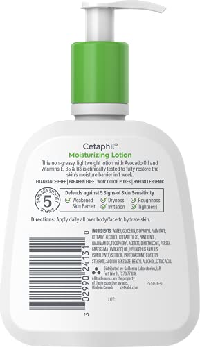 Buy now Cetaphil Face & Body Moisturizer, Hydrating Moisturizing Lotion for All Skin Types, Suitable for Sensitive Skin, NEW 20 oz, Fragrance Free, Hypoallergenic, Non-Comedogenic at indiglob india