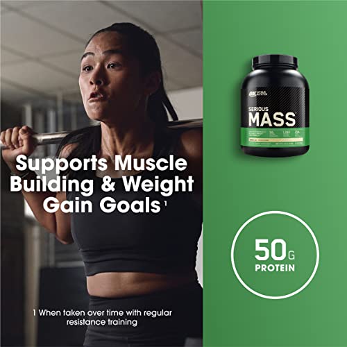 Buy now Optimum Nutrition Serious Mass, Weight Gainer Protein Powder, Mass Gainer, Vitamin C and Zinc for Immune Support, Creatine, Vanilla, 6 Pound (Packaging May Vary) at indiglob india