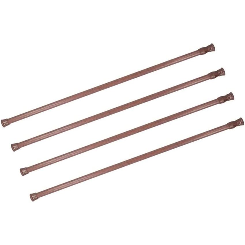Buy now Tension Rods, 4 Pack 15.7-28 Inches Adjustable Spring Steel Cupboard Bars Tension Curtain Rod Shower Rod Extendable Width 15.7-28 inch Wood Grain at indiglob india