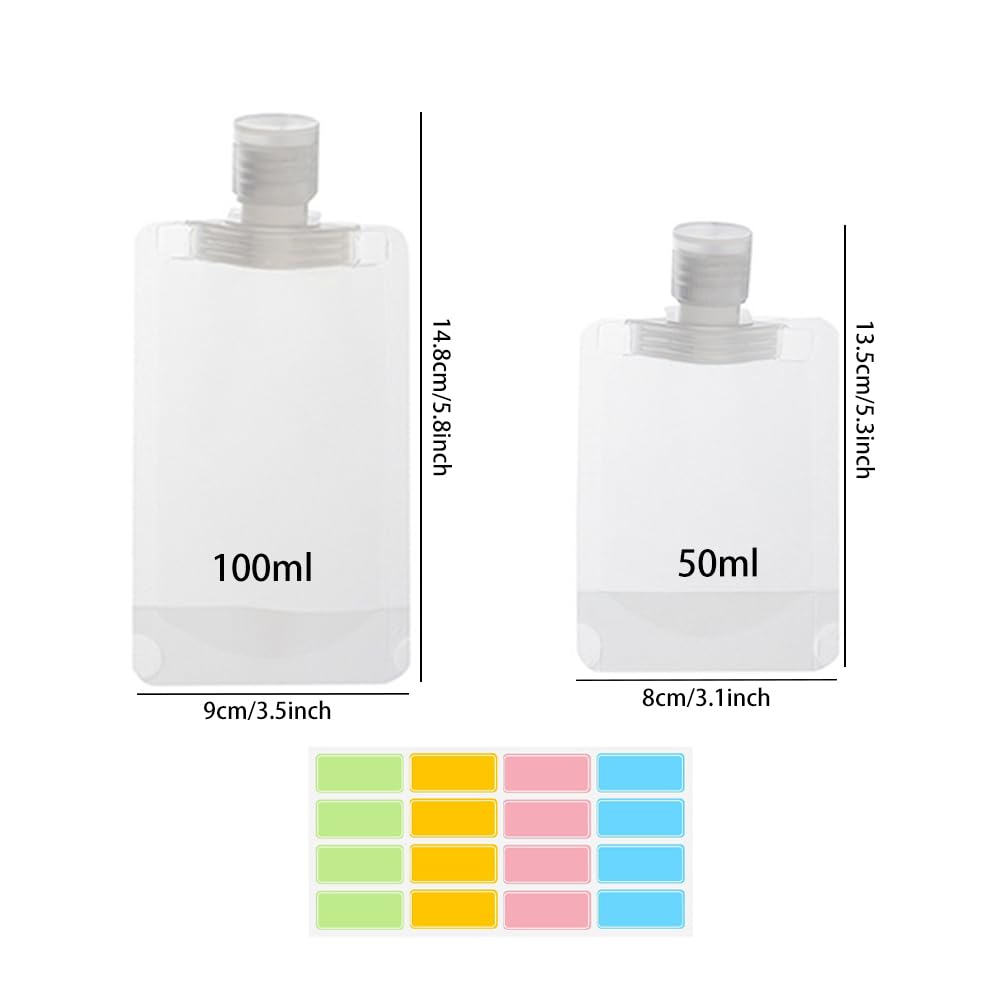 10pcs Travel Pouches for Toiletries, Leak Proof Travel Fluid Makeup Packing Bag, TSA Approved Squeeze Liquid Pouches for Travel, Plastic Pouch for Lotion Shampoo Cream Hand Soap