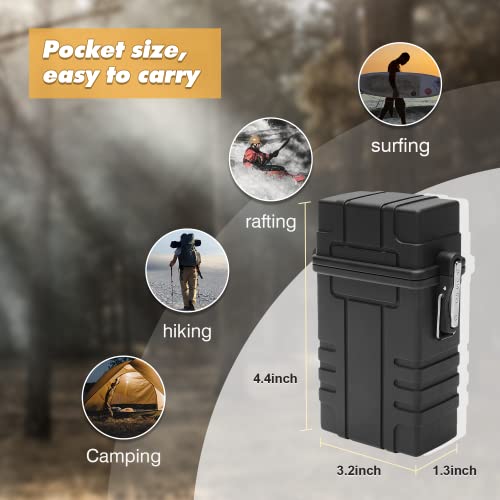 Buy now SOMGEM Cigarette Case with USB Rechargeable Electric Lighter for Whole Package Cigarettes 20pcs, Waterproof Cigarette Holder for Outdoor Camping Hiking at indiglob india