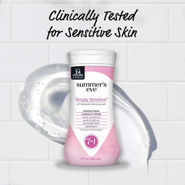 Buy now Summer's Eve Cleansing Wash | Simply Sensitive | 9 Ounce | pH-Balanced | Dermatologist & Gynecologist Tested at indiglob india