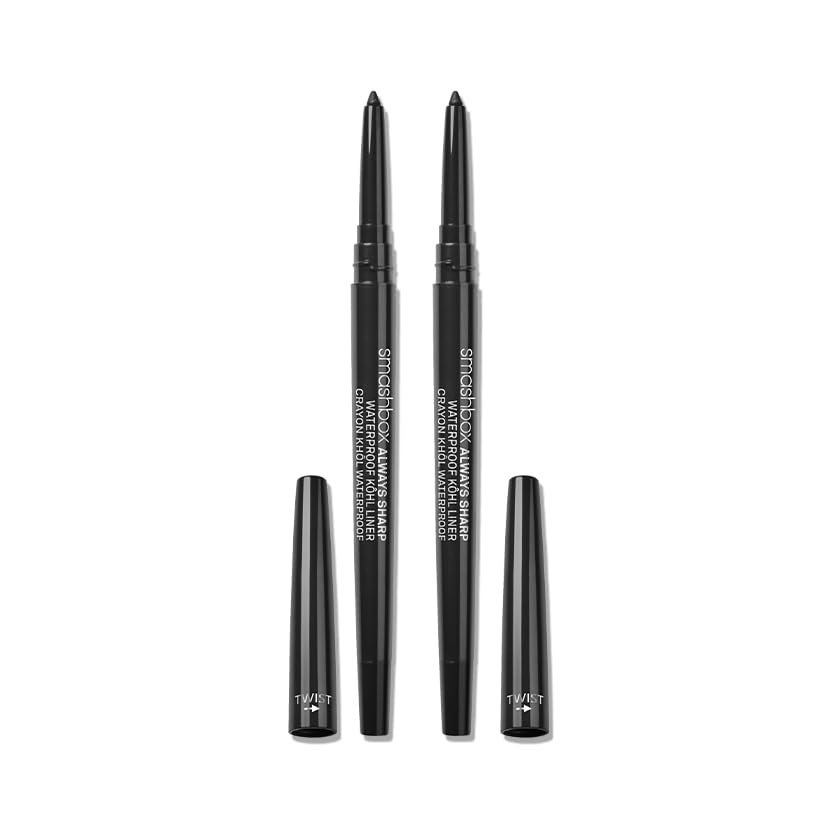 Buy now Smashbox Always Sharp Longwear Kohl Eyeliner Pencil | Self-Sharpening Cap When You Twist | Long Lasting, Waterproof Eyeliner, 0.01 Ounce 1 Count (Pack of 2) 06 - Raven (Black) + Sumatra (Brown) at indiglob india