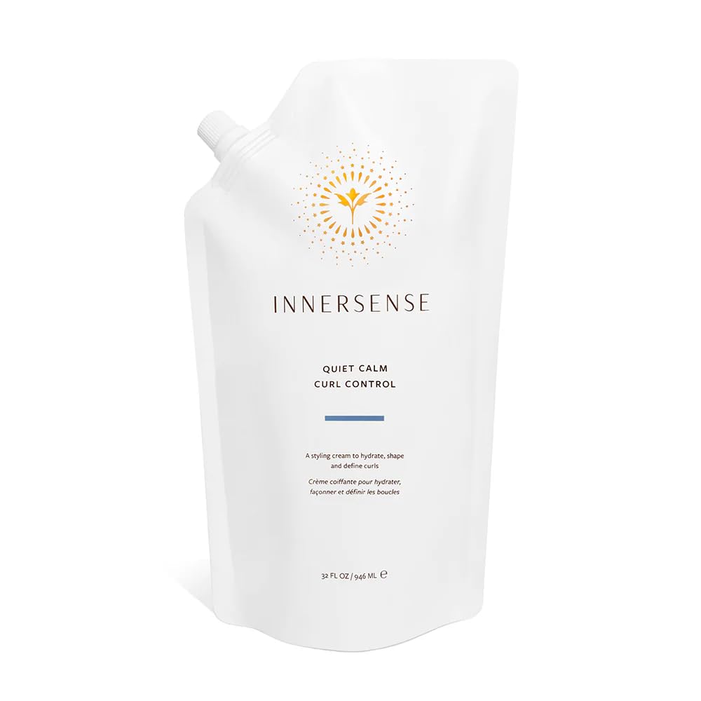 INNERSENSE Organic Beauty - Quiet Calm Curl Control Leave-In Cream (10oz) | Leave-In Curl Styler | Detangles, Tames Frizz + Defines Curls Without Weight | Non-Toxic, Cruelty-Free, Clean Haircare