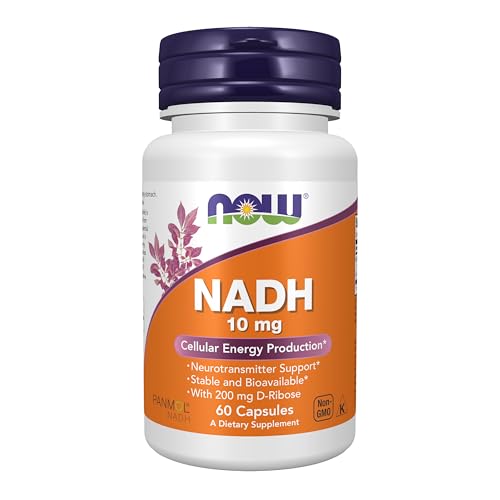 Buy now NOW Supplements, NADH (Reduced Nicotinamide Adenine Dinucleotide) 10 mg with 200 mg D-Ribose, 60 Veg Capsules at indiglob india
