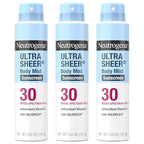 Buy now Neutrogena Ultra Sheer Body Mist Sunscreen Spray, Broad Spectrum SPF 30, Oil-Free & Non-Comedogenic UVA/UVB, 5 oz Pack of 3, Packaging may vary at indiglob india