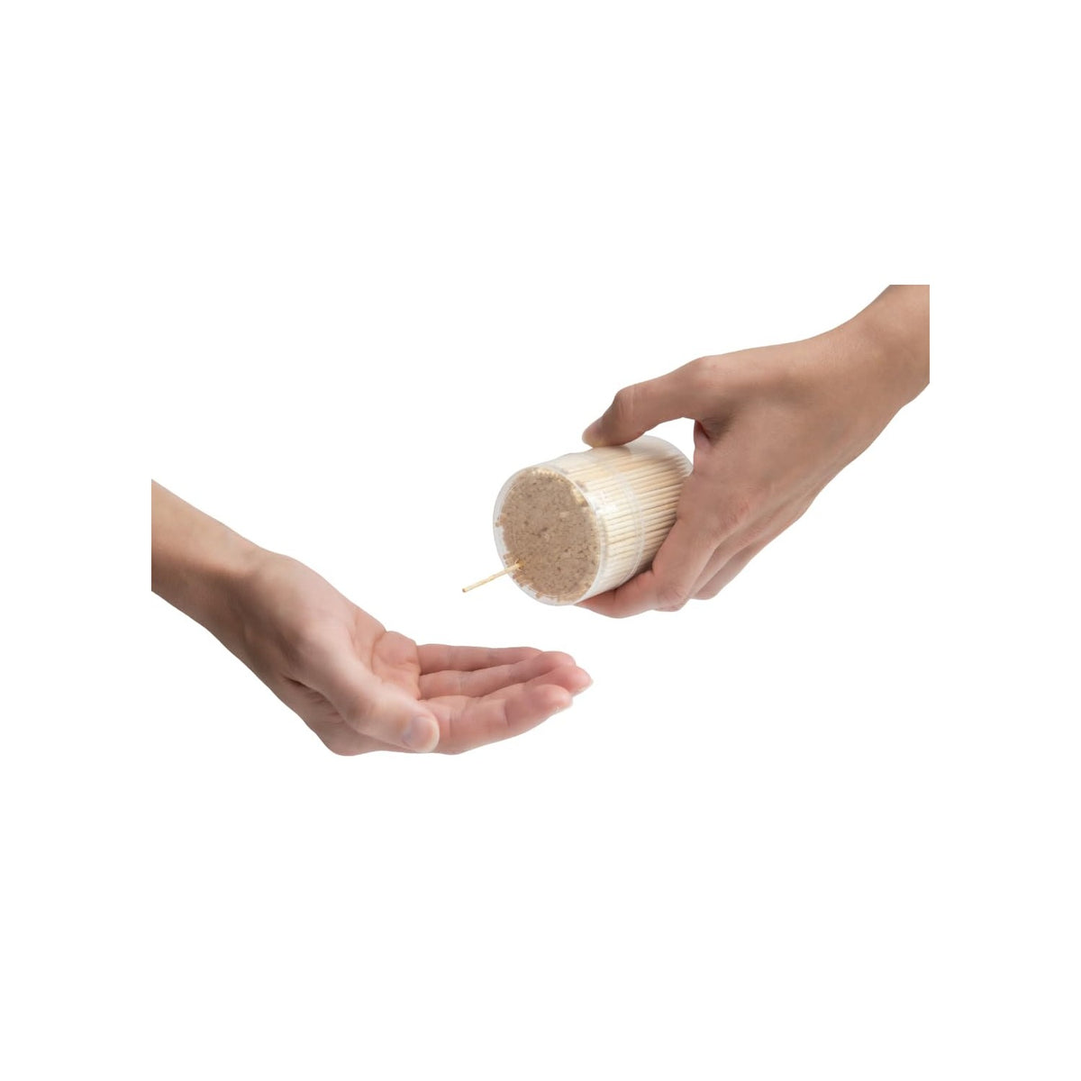 Traditional Single Point Wooden Toothpicks Made from Bamboo, Bulk Pack (500), -1 Container (500)