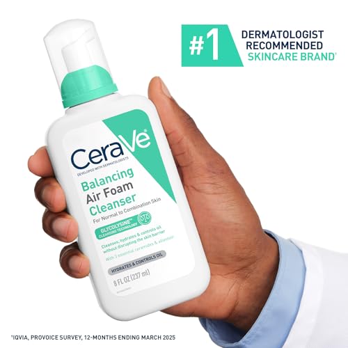Buy now CeraVe Balancing Air Foam Face Wash, Foaming Facial Cleanser For Combination Skin, 8HR Oil Control + 24HR Hydration, Fragrance-Free & Non-Comedogenic, With Glycolysine™ & 3 Essential Ceramides, 8oz at indiglob india