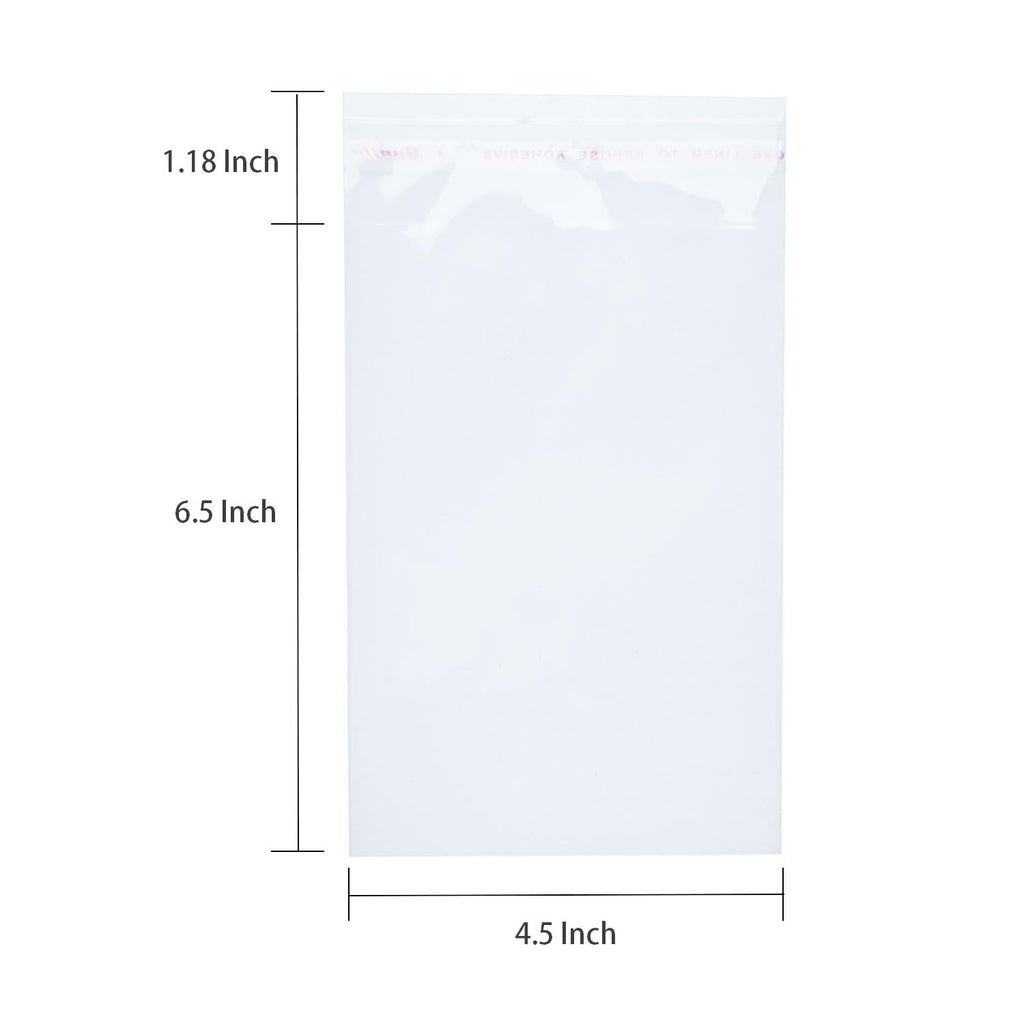 4-1/2x 6-1/2 Inch Cellophane Cello Bags-Fits A4 Envelope Sleeves-200Pcs
