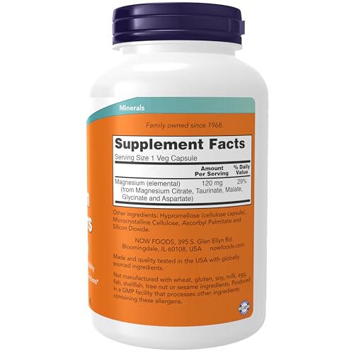 Buy now NOW Foods Supplements, Magnesium Transporters with 5 Forms of Magnesium for Optimal Bioavailability, 180 Veg Capsules at indiglob india