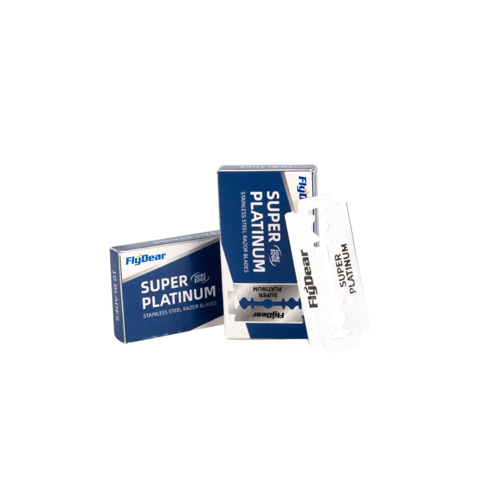 100 Count Double Edge Razor Blades - Men's Safety Razor Blades for Shaving - Platinum Stainless Steel Double Razor Shaving Blades for Men for a Smooth Clean Shave