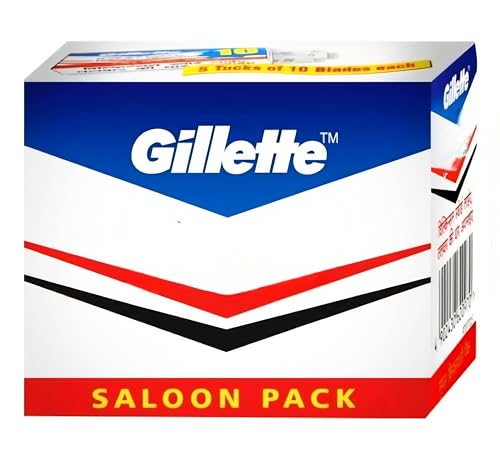 Buy now 50 Gillette Saloon Double Edge Razor Blades at indiglob india