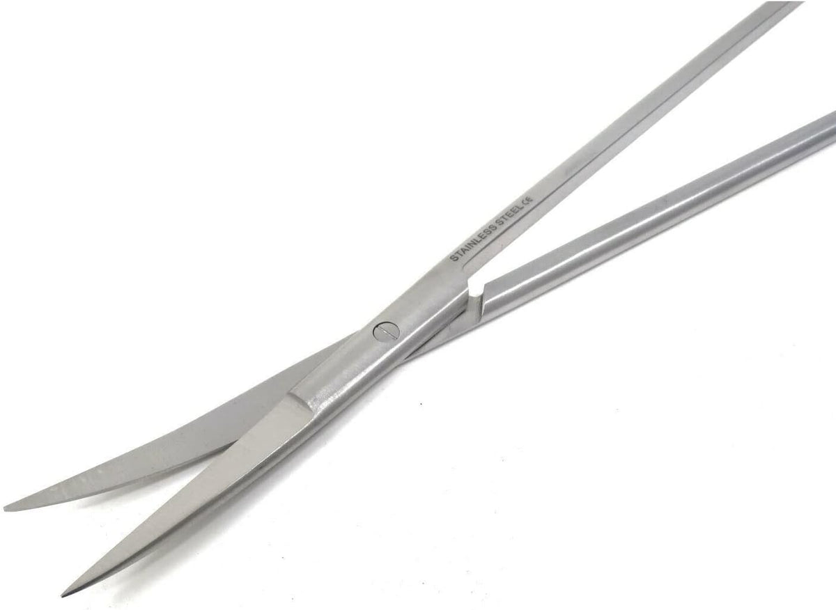 12" Stainless Steel Aquarium Scissors, Curved Long Aquatic Plant Trimming Scissors for Aquascaping, Fish Tank & Terrarium Maintenance in Fresh & Salt Water (Silver)