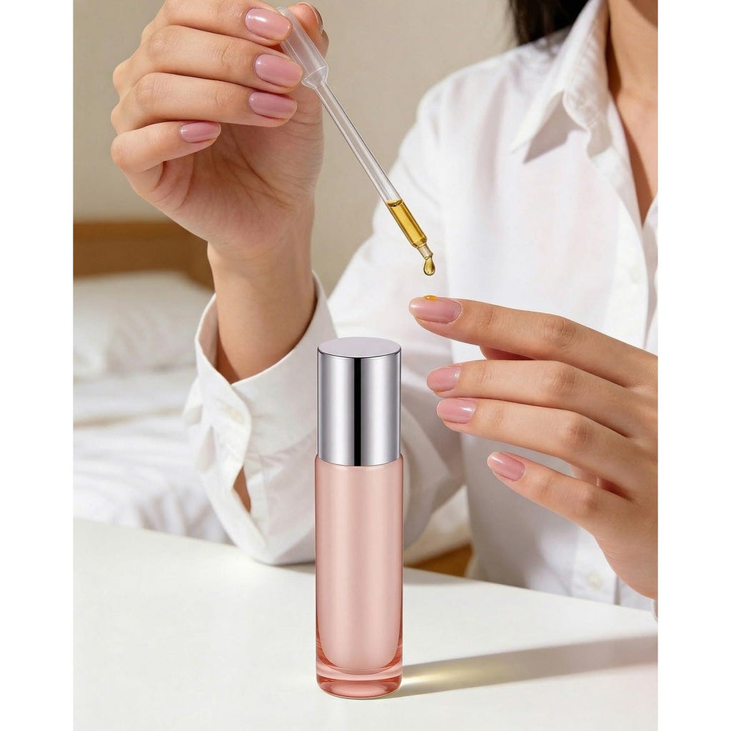 Authentic roller bottle for essential oils. Perfect for easy application, featuring a stylish design and dropper.