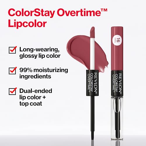 Buy now Revlon Liquid Lipstick with Clear Lip Gloss, ColorStay Overtime Lipcolor, Dual Ended with Vitamin E, 040 Forever Scarlet, 0.07 Fl Oz at indiglob india