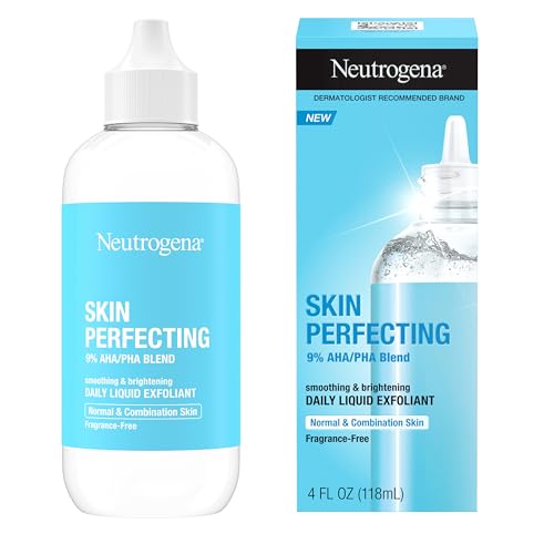 Buy now Neutrogena Skin Perfecting Daily Liquid Facial Exfoliant with 9% AHA/PHA Blend for Normal & Combination Skin, Smoothing & Brightening Leave-On Exfoliator, Oil- & Fragrance-Free, 4 fl. oz at indiglob india