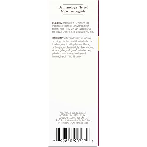 Buy now Burt's Bees Renewal Intensive Firming Serum With Natural Retinol Alternative and Hyaluronic Acid, Powerful Anti-Aging Ingredients, 98.6 Percent Natural-Origin Skin Care, 1 fl. oz. Bottle at indiglob india