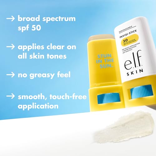 Buy now e.l.f. SKIN Suntouchable Invisi-Stick SPF 50, Clear Sunscreen For A Natural Finish, Made With Moisturizing Sunflower Seed Oil, Vegan & Cruelty-Free at indiglob india
