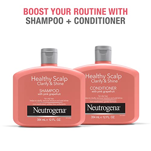 Buy now Neutrogena Exfoliating Healthy Scalp Clarify & Shine Conditioner for Oily Hair and Scalp, Anti-Residue Conditioner with Pink Grapefruit, Paraben & Phthalate-Free, Color-Safe, 12oz at indiglob india