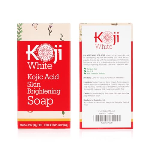 Buy now Koji White Pure Kojic Acid Soap | Glycerin Soap Bar for Gentle Skin Brightening and Exfoliation with Tea Tree, Coconut Oil, Hyaluronic Acid & Vitamin C, Vegan, 2.82 oz at indiglob india