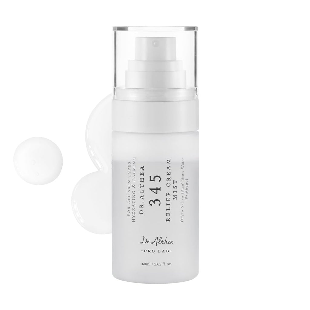 Dr.Althea 345 Relief Cream Mist, Korean Vegan Skin Care, 3.38 Fl Oz | Insant Hydration, Calming Skin Irritation with Hyaluronic Acid, Panthenol, Centella Asiatica Leaf Water, Madecassoside
